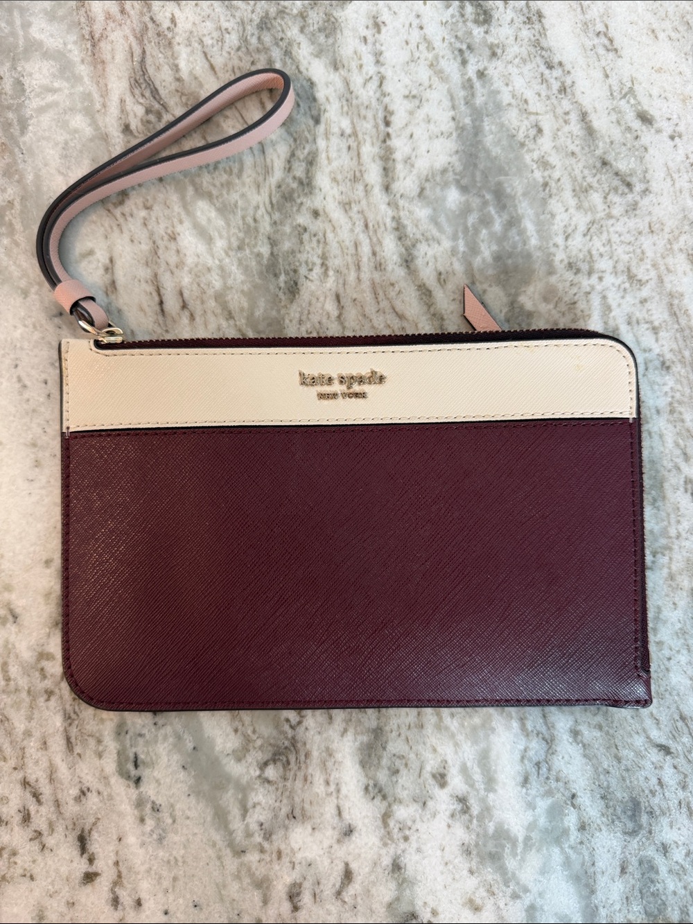 Kate Spade New York Two-Tone Pink & Burgundy Wristlet